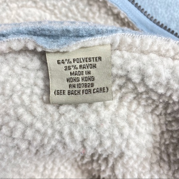 Sashimi Full Zip Hooded Jacket with Pockets Light Blue and Cream Size Small - Picture 8 of 9